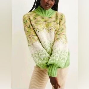 NWT Aerie Fair Isle Mockneck Sweater Size XL Beautiful